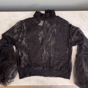 Forever21 black lace top S